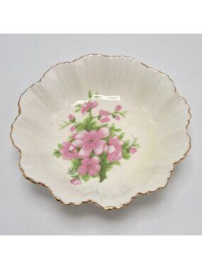 Sutherland Peach Blossom English Bone China Decorative Dish Vintage Collectible